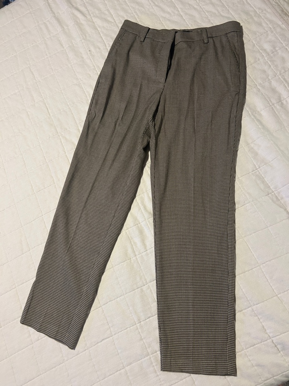 Mango Brown Houndstooth Tailored Dress Pants